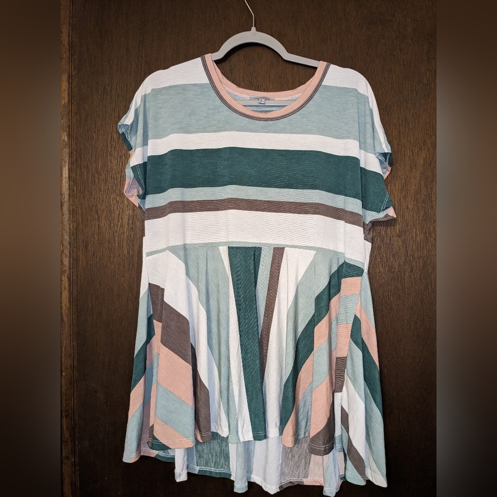 White Birch Striped Shirt sz M